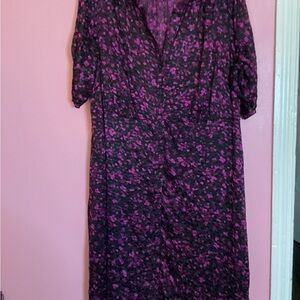 Elegant Purple and Black Women's Dress